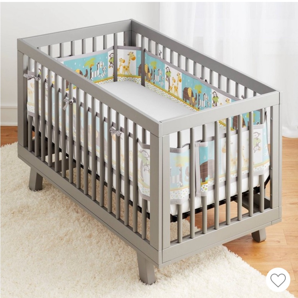 Breathable Baby Safari Friends Mesh Crib Liner Bumper Pad - 1 Panel 76” - Picture 2 of 9